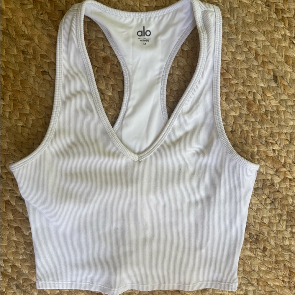 ALO Yoga Goddess Ribbed Cropped Racerback Tank